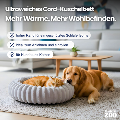 Ultraweiches Cord-Kuschelbett – Wärmender Wohlfühlplatz für Hunde & Katzen