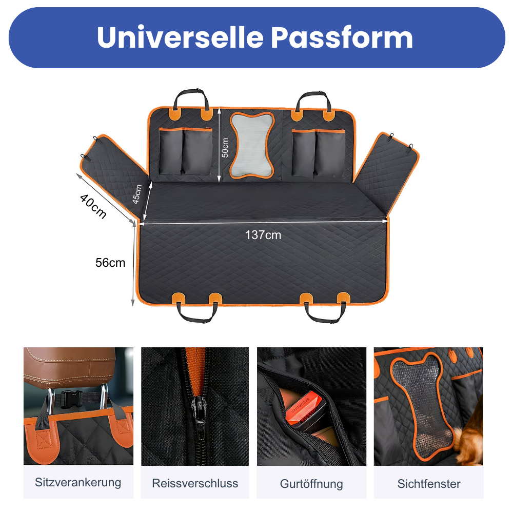 Wasserdichter Hunde-Rücksitzbezug – sicher, sauber & stressfrei unterwegs