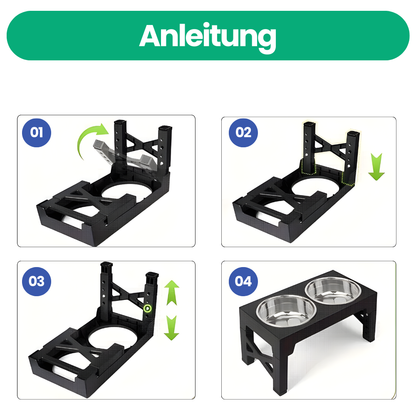 Erhöhter Hundenapf – höhenverstellbar und gesund Fressen