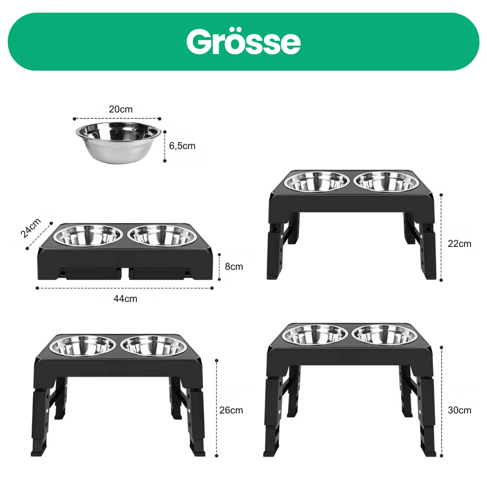 Erhöhter Hundenapf – höhenverstellbar und gesund Fressen