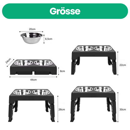 Erhöhter Hundenapf – höhenverstellbar und gesund Fressen