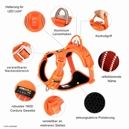 Hundegeschirr mit Rücken-Griff – sichere Kontrolle & reflektierender Schutz